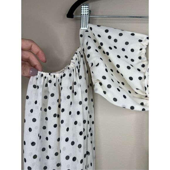 Majorelle Mattie Crop Top in Black & Cream Dot - Picture 7 of 7